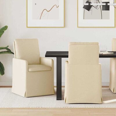 vidaXL Esszimmerstühle 2 pcs Creme 57 x 67 x 98 cm Stoff - Creme vidaXL Esszimmerstühle 2 pcs Creme 57 x 67 x 98 cm Stoff - Creme