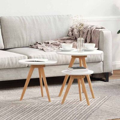 Vidaxl Walnuss Holz Runde Kaffeetisch - Kaffeetisch-Set Vidaxl Walnuss Holz Runde Kaffeetisch - Kaffeetisch-Set