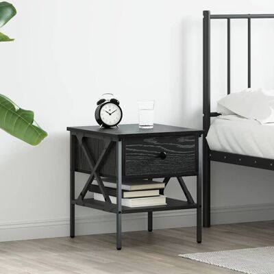 vidaXL Nachttisch mit Schubladen Schwarz Eichen-Optik 40 x 42 x 45 cm - Schwarz vidaXL Nachttisch mit Schubladen Schwarz Eichen-Optik 40 x 42 x 45 cm - Schwarz