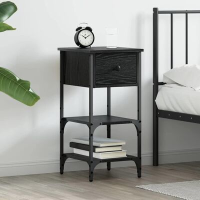 vidaXL Nachttisch Schwarz Eichen-Optik 33,5 x 36 x 70 cm Holzwerkstoff - Schwarz vidaXL Nachttisch Schwarz Eichen-Optik 33,5 x 36 x 70 cm Holzwerkstoff - Schwarz