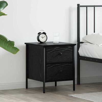 vidaXL Nachttisch mit Schubladen Schwarze Eiche 40 x 42 x 50 cm - Schwarz vidaXL Nachttisch mit Schubladen Schwarze Eiche 40 x 42 x 50 cm - Schwarz