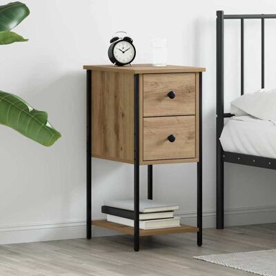 vidaXL Nachttisch Eiche handwerklich 32 x 42 x 70 cm Holzwerkstoff - Braun vidaXL Nachttisch Eiche handwerklich 32 x 42 x 70 cm Holzwerkstoff - Braun