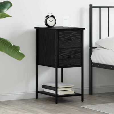 vidaXL Nachttisch Schwarze Eiche 32 x 42 x 70 cm Holzwerkstoff - Schwarz vidaXL Nachttisch Schwarze Eiche 32 x 42 x 70 cm Holzwerkstoff - Schwarz