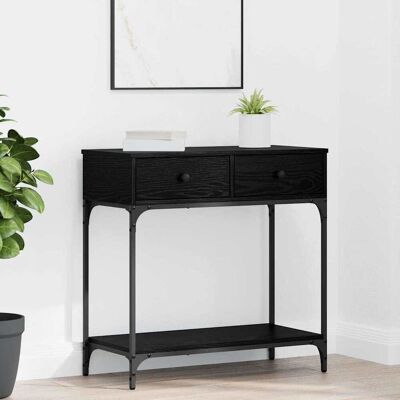 vidaXL Konsolentisch mit Regal Schwarz Eichen-Optik 75 x 34,5 x 75 cm - Schwarz vidaXL Konsolentisch mit Regal Schwarz Eichen-Optik 75 x 34,5 x 75 cm - Schwarz