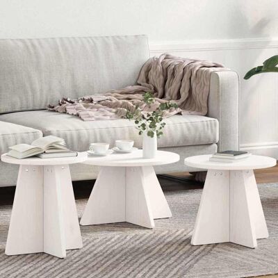 vidaXL Couchtisch 3 pcs Weiß - Weiß vidaXL Couchtisch 3 pcs Weiß - Weiß