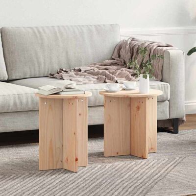 vidaXL Couchtisch 2 pcs Natur - Beige vidaXL Couchtisch 2 pcs Natur - Beige