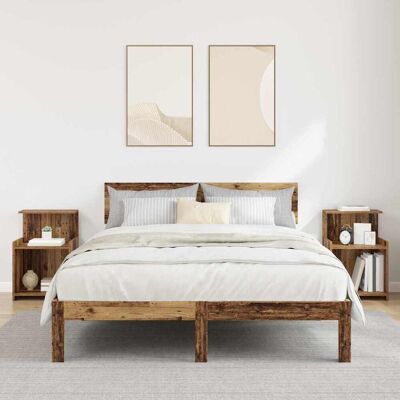 vidaXL Nachttisch 2 pcs Altholz 40 x 35 x 60 cm Holzwerkstoff - Braun vidaXL Nachttisch 2 pcs Altholz 40 x 35 x 60 cm Holzwerkstoff - Braun