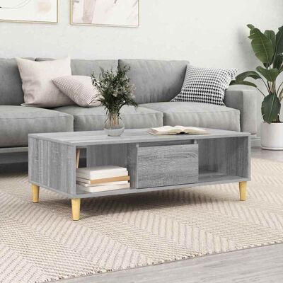 vidaXL Couchtisch Graues Sonoma 102 x 55 x 35 cm Holzwerkstoff - Grau vidaXL Couchtisch Graues Sonoma 102 x 55 x 35 cm Holzwerkstoff - Grau