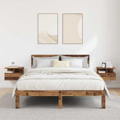 vidaXL Schwebender Nachttisch 2 pcs Altholz 40 x 31 x 28 cm - Braun vidaXL Schwebender Nachttisch 2 pcs Altholz 40 x 31 x 28 cm - Braun
