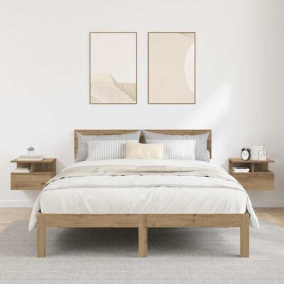 vidaXL Schwebender Nachttisch 2 pcs Artisan-Eiche 40 x 31 x 28 cm - Braun vidaXL Schwebender Nachttisch 2 pcs Artisan-Eiche 40 x 31 x 28 cm - Braun