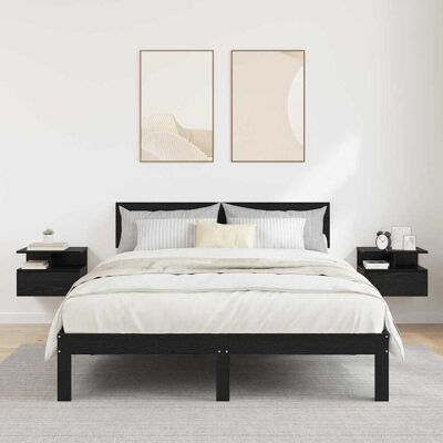 vidaXL Schwebender Nachttisch 2 pcs Schwarz Eichen-Optik Holzwerkstoff - Schwarz vidaXL Schwebender Nachttisch 2 pcs Schwarz Eichen-Optik Holzwerkstoff - Schwarz