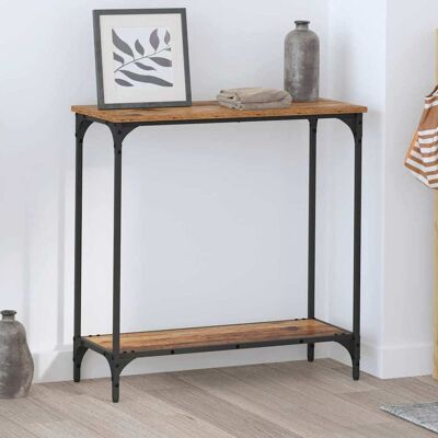 vidaXL Konsolentisch mit Regal Altholz 75 x 30.5 x 75 cm Holzwerkstoff - Braun vidaXL Konsolentisch mit Regal Altholz 75 x 30.5 x 75 cm Holzwerkstoff - Braun