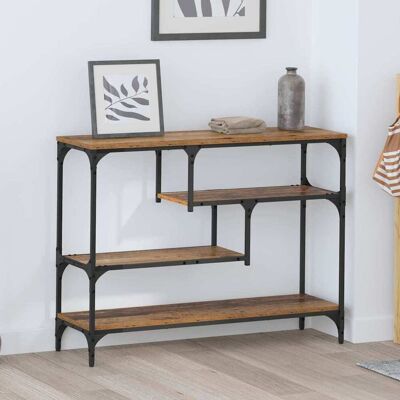 vidaXL Konsolentisch mit Regal Altholz 100 x 30 x 75 cm Holzwerkstoff - Braun vidaXL Konsolentisch mit Regal Altholz 100 x 30 x 75 cm Holzwerkstoff - Braun