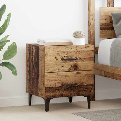 vidaXL Bettschrank 2 pcs Altholz 40 x 35 x 47,5 cm Holzwerkstoff - Braun vidaXL Bettschrank 2 pcs Altholz 40 x 35 x 47,5 cm Holzwerkstoff - Braun