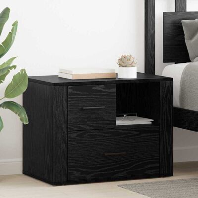 vidaXL Nachttisch Schwarz Eichen-Optik 35 x 60 x 50 cm Holzwerkstoff - Schwarz vidaXL Nachttisch Schwarz Eichen-Optik 35 x 60 x 50 cm Holzwerkstoff - Schwarz