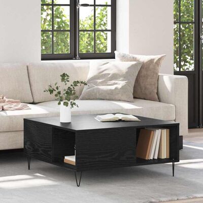 vidaXL Couchtisch Schwarz Eichen-Optik 80 x 80 x 36,5 cm Holzwerkstoff - Schwarz vidaXL Couchtisch Schwarz Eichen-Optik 80 x 80 x 36,5 cm Holzwerkstoff - Schwarz