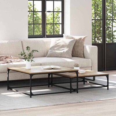 vidaXL Couchtisch 2 pcs Artisan-Eiche Holzwerkstoff - Braun vidaXL Couchtisch 2 pcs Artisan-Eiche Holzwerkstoff - Braun