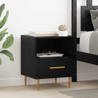 vidaXL Nachttisch Schwarz 40 x 35 x 47,5 cm Holzwerkstoff - Schwarz vidaXL Nachttisch Schwarz 40 x 35 x 47,5 cm Holzwerkstoff - Schwarz