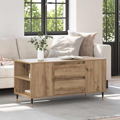 vidaXL Couchtisch Artisan-Eiche 102 x 44,5 x 50 cm Holzwerkstoff - Beige vidaXL Couchtisch Artisan-Eiche 102 x 44,5 x 50 cm Holzwerkstoff - Beige