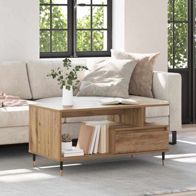 vidaXL Couchtisch Artisan-Eiche 90 x 49 x 45 cm Holzwerkstoff - Braun vidaXL Couchtisch Artisan-Eiche 90 x 49 x 45 cm Holzwerkstoff - Braun
