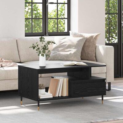 vidaXL Couchtisch Schwarz Eichen-Optik 90 x 49 x 45 cm Holzwerkstoff - Schwarz vidaXL Couchtisch Schwarz Eichen-Optik 90 x 49 x 45 cm Holzwerkstoff - Schwarz