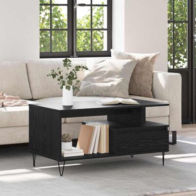 vidaXL Couchtisch Schwarz Eichen-Optik 90 x 49 x 45 cm Holzwerkstoff - Schwarz vidaXL Couchtisch Schwarz Eichen-Optik 90 x 49 x 45 cm Holzwerkstoff - Schwarz