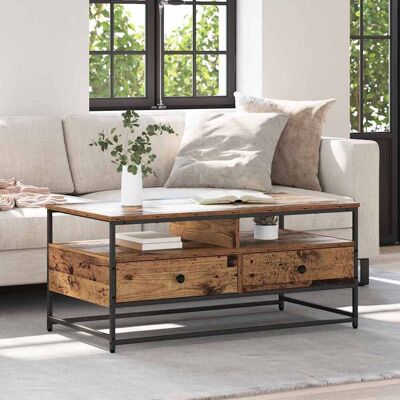 vidaXL Couchtisch Altholz 100 x 51 x 45 cm Holzwerkstoff - Braun vidaXL Couchtisch Altholz 100 x 51 x 45 cm Holzwerkstoff - Braun