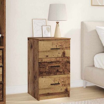 vidaXL Nachttisch mit Schubladen Altholz 38 x 38 x 66 cm Holzwerkstoff - Braun vidaXL Nachttisch mit Schubladen Altholz 38 x 38 x 66 cm Holzwerkstoff - Braun