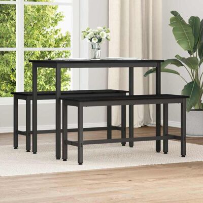 vidaXL Esstischbank 2 pcs Schwarz Eichen-Optik 100 x 32,5 x 48,5 cm - Schwarz vidaXL Esstischbank 2 pcs Schwarz Eichen-Optik 100 x 32,5 x 48,5 cm - Schwarz