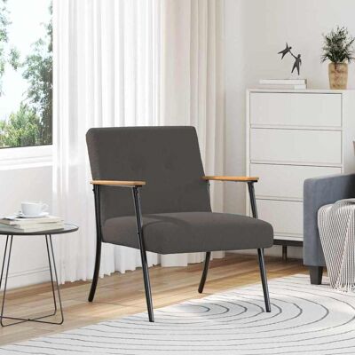 vidaXL Sessel Dunkelgrau Lockiger wollähnlicher Stoff - Grau vidaXL Sessel Dunkelgrau Lockiger wollähnlicher Stoff - Grau