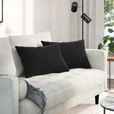 vidaXL Sofakissen 2 pcs Schwarz 60 x 40 cm Cordstoff - Schwarz vidaXL Sofakissen 2 pcs Schwarz 60 x 40 cm Cordstoff - Schwarz