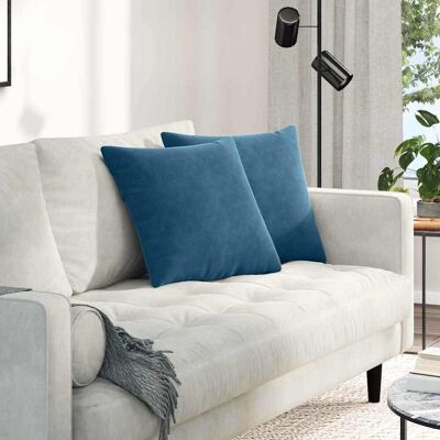 vidaXL Sofakissen 2 pcs Blau 45 x 45 cm Cordstoff - Blau vidaXL Sofakissen 2 pcs Blau 45 x 45 cm Cordstoff - Blau