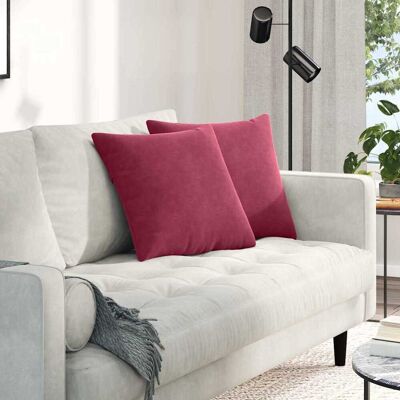 vidaXL Sofakissen 2 pcs Weinrot 45 x 45 cm Cordstoff - Rot vidaXL Sofakissen 2 pcs Weinrot 45 x 45 cm Cordstoff - Rot