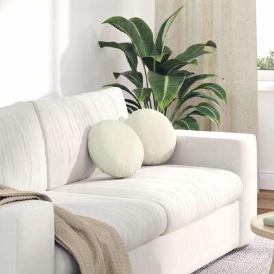 vidaXL Sitzkissen 2 pcs Creme Ø30 x 13 cm Samt - Creme vidaXL Sitzkissen 2 pcs Creme Ø30 x 13 cm Samt - Creme