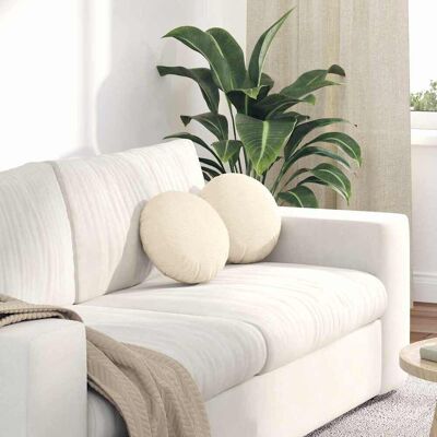 vidaXL Sitzkissen 2 pcs Creme Ø30 x 13 cm Cordstoff - Creme vidaXL Sitzkissen 2 pcs Creme Ø30 x 13 cm Cordstoff - Creme