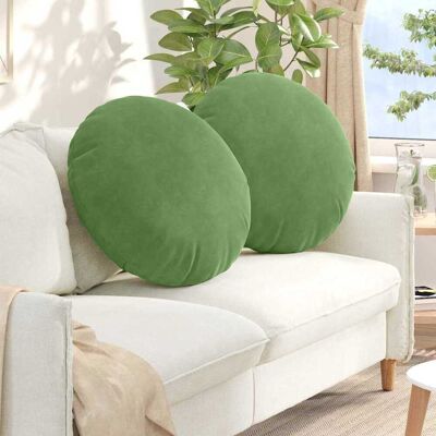 vidaXL Sitzkissen 2 pcs Hellgrün Ø 80 x 29 cm Samt - Grün vidaXL Sitzkissen 2 pcs Hellgrün Ø 80 x 29 cm Samt - Grün