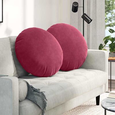 vidaXL Sitzkissen 2 pcs Weinrot Ø 80 x 29 cm Samt - Rot vidaXL Sitzkissen 2 pcs Weinrot Ø 80 x 29 cm Samt - Rot