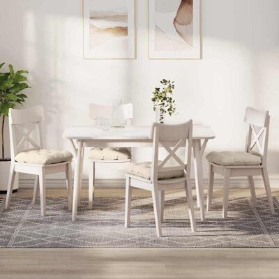 vidaXL Sitzkissen 4 pcs Creme 45 x 45 cm Cordstoff - Creme vidaXL Sitzkissen 4 pcs Creme 45 x 45 cm Cordstoff - Creme