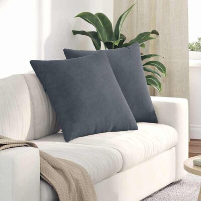 vidaXL Sofakissen 2 pcs Dunkelgrau 60 x 60 cm Cordstoff - Grau vidaXL Sofakissen 2 pcs Dunkelgrau 60 x 60 cm Cordstoff - Grau