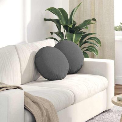 vidaXL Sitzkissen 2 pcs Dunkelgrau Ø40 x 13 cm Stoff - Grau vidaXL Sitzkissen 2 pcs Dunkelgrau Ø40 x 13 cm Stoff - Grau