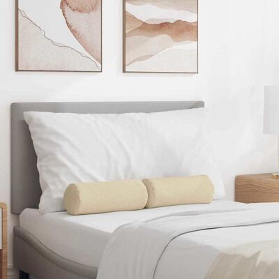 vidaXL Bolsterkissen 2 pcs Creme Ø 15 x 40 cm Stoff - Creme vidaXL Bolsterkissen 2 pcs Creme Ø 15 x 40 cm Stoff - Creme