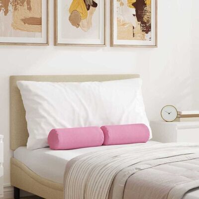 vidaXL Bolsterkissen 2 pcs Rosa Ø 15 x 40 cm Stoff - Rosa vidaXL Bolsterkissen 2 pcs Rosa Ø 15 x 40 cm Stoff - Rosa