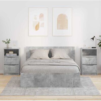 vidaXL Nachttische 2 pcs Beton Grau 40 x 30 x 467 cm Holzwerkstoff - Grau vidaXL Nachttische 2 pcs Beton Grau 40 x 30 x 467 cm Holzwerkstoff - Grau