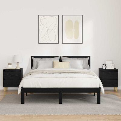 vidaXL Bettschränke 2 pcs Schwarz Eichen-Optik 40 x 35 x 50 cm - Schwarz vidaXL Bettschränke 2 pcs Schwarz Eichen-Optik 40 x 35 x 50 cm - Schwarz