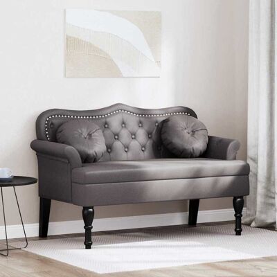 vidaXL Chesterfield Bench Grau 120,5 x 65 x 75 cm Kunstleder - Grau vidaXL Chesterfield Bench Grau 120,5 x 65 x 75 cm Kunstleder - Grau