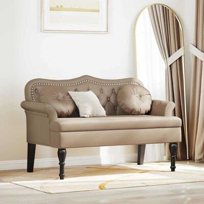 vidaXL Chesterfield Bench Cappuccino 120,5 x 65 x 75 cm Kunstleder - Braun vidaXL Chesterfield Bench Cappuccino 120,5 x 65 x 75 cm Kunstleder - Braun