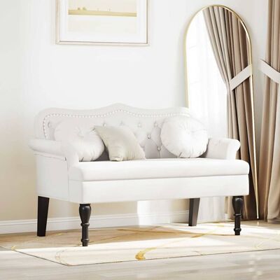 vidaXL Chesterfield Bench Weiß 120,5 x 65 x 75 cm Kunstleder - Weiß vidaXL Chesterfield Bench Weiß 120,5 x 65 x 75 cm Kunstleder - Weiß