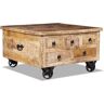 vidaXL Couchtisch Raues Mangoholz 70x70x40 cm - Braun