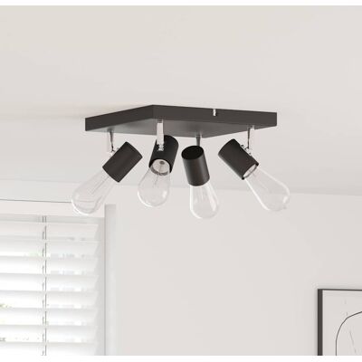 vidaXL Deckenstrahler mit Strahlern Schwarz 26,5 x 26 x 11,5 cm Metall - Schwarz vidaXL Deckenstrahler mit Strahlern Schwarz 26,5 x 26 x 11,5 cm Metall - Schwarz