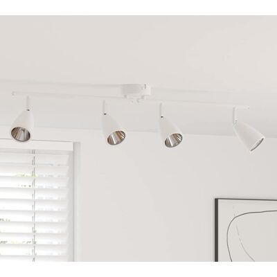 vidaXL Deckenstrahler mit Strahlern Weiß 70 x 12,5 x 10,5 cm Metall - Weiß vidaXL Deckenstrahler mit Strahlern Weiß 70 x 12,5 x 10,5 cm Metall - Weiß
